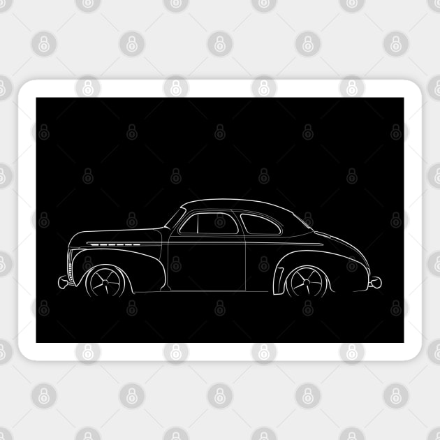 1941 Chevy Special Coupe - profile stencil, white Magnet by mal_photography